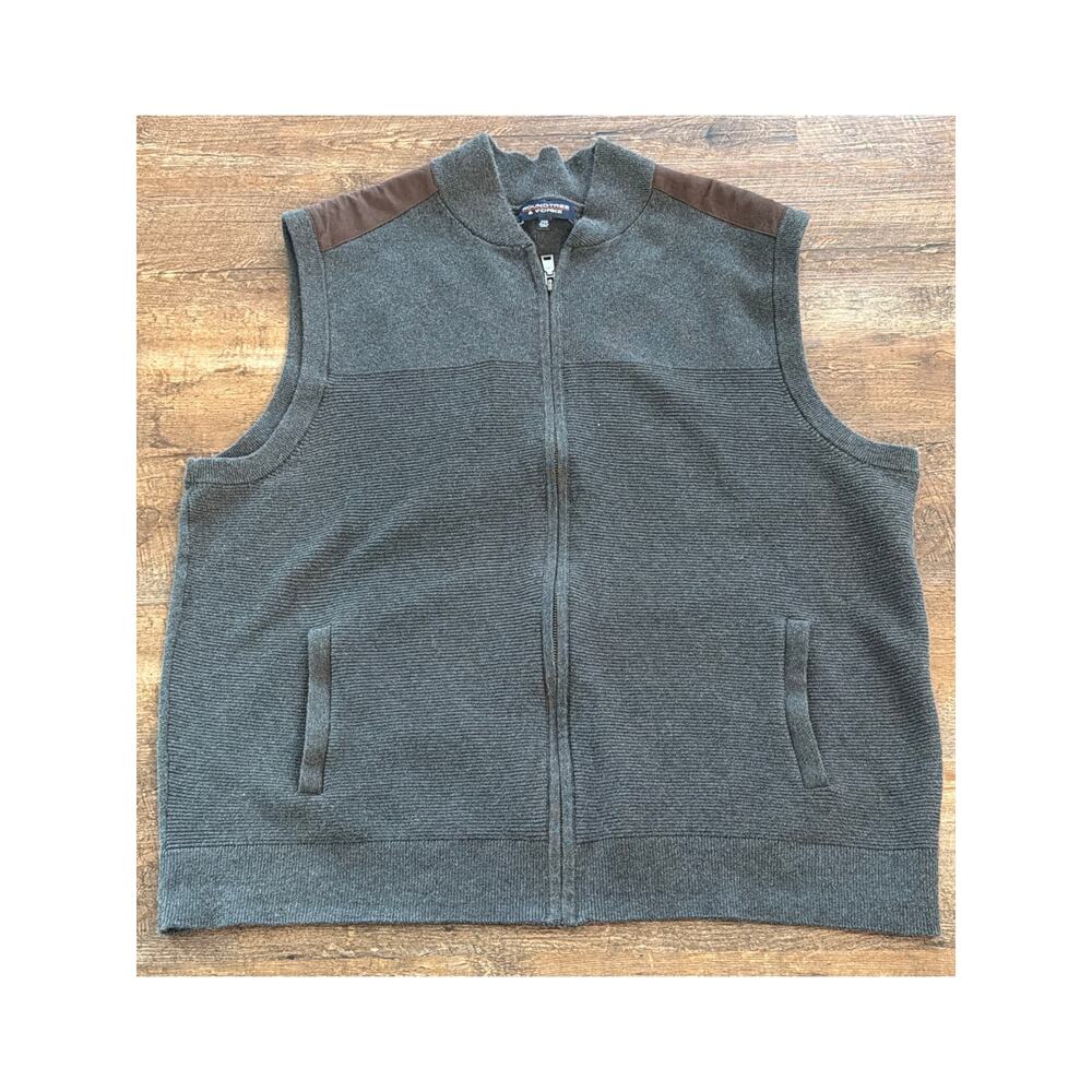Roundtree & Yorke 100% Cotton gray charcoal and brown suede 2XB